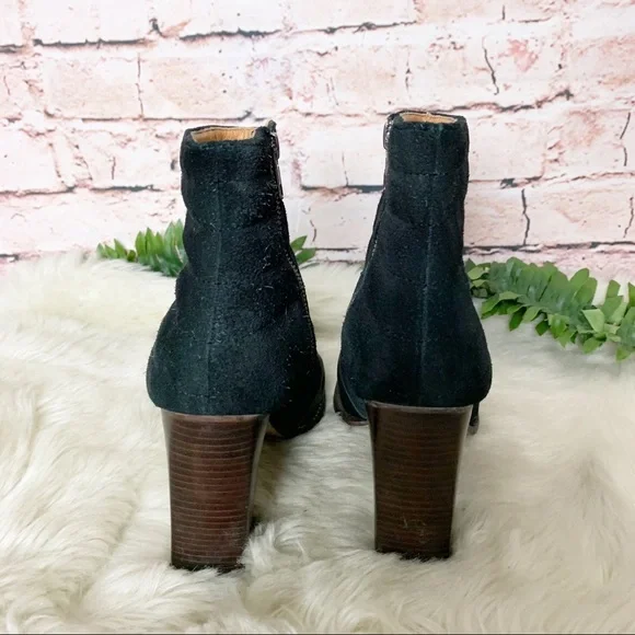 Madewell Lindley Suede Quilted Black Booties Size 8.5 - Picture 4 of 9